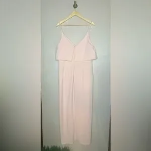 Xscape Blush Scuba Crepe Popover Faux Wrap Dress 16 - Main Image